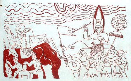 දුටුගැමුණු එලාර යුද්ධය(දඹුලු විහාර චිත්රයකිනි)